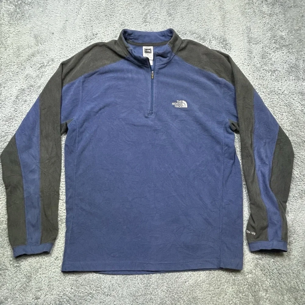 The North Face Pullover Men's M Blue TKA 100 Glacier Quarter 1/4 Zip Fleece